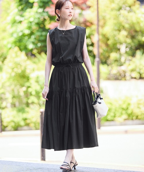 ROPE' PICNIC(ロペピクニック)の「コットンボイルティアードワンピース(ワンピース・レディース・ブラック/レッド/ブラウン・38)」の5枚目の写真