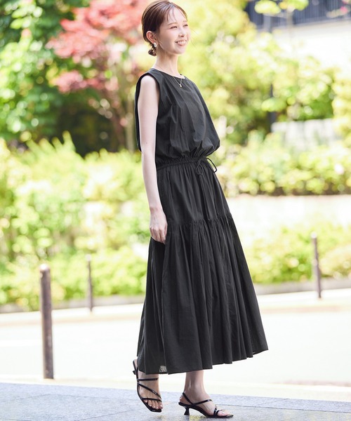 ROPE' PICNIC(ロペピクニック)の「コットンボイルティアードワンピース(ワンピース・レディース・ブラック/レッド/ブラウン・38)」の6枚目の写真