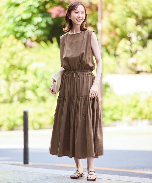 ROPE' PICNIC(ロペピクニック)の「コットンボイルティアードワンピース(ワンピース・レディース・ブラック/レッド/ブラウン・38)」の10枚目の写真