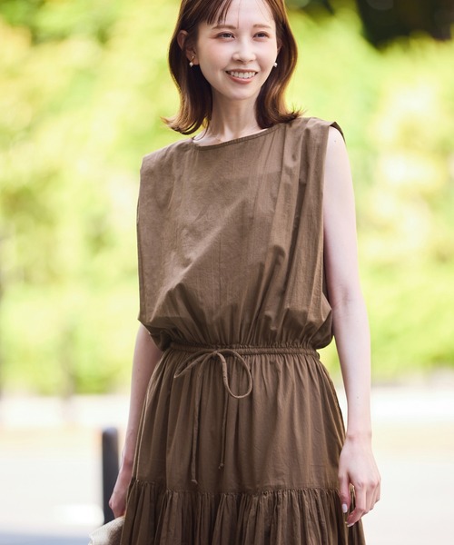 ROPE' PICNIC(ロペピクニック)の「コットンボイルティアードワンピース(ワンピース・レディース・ブラック/レッド/ブラウン・38)」の15枚目の写真