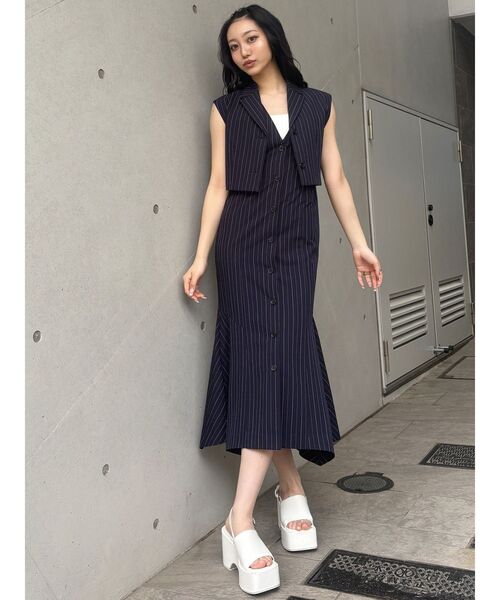 MURUA（ムルーア）の「ジレレイヤードジャンパースカート