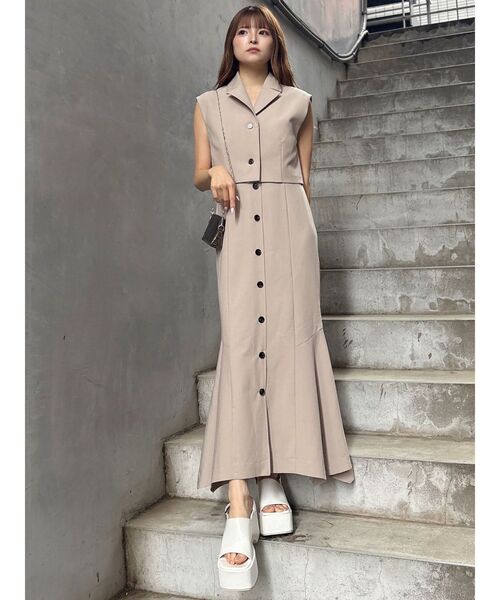 MURUA（ムルーア）の「ジレレイヤードジャンパースカート（ジャンパースカート・レディース・グレー/ネイビー/ベージュ/ブラウン・1/2）」の19枚目の写真