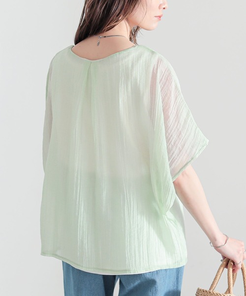 n'OrLABEL（ノアールレーベル）の「『レイヤード風異素材ドッキングカットソー』（Tシャツ/カットソー・レディース・チャコール/ライトグリーン/ネイビー・1/2）」の15枚目の写真