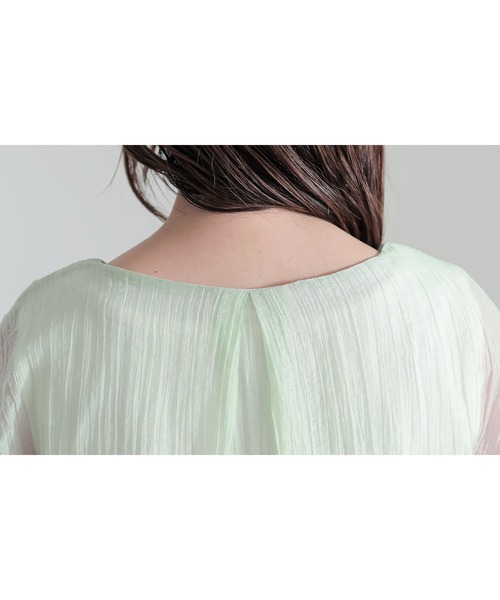 n'OrLABEL（ノアールレーベル）の「『レイヤード風異素材ドッキングカットソー』（Tシャツ/カットソー・レディース・チャコール/ライトグリーン/ネイビー・1/2）」の20枚目の写真