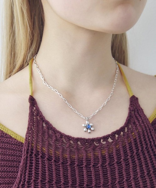 【SV925】  ネックレス　カラーストーン　フラワー セール】【GOLDY】レトロ カラー ストーン フラワー ネックレス