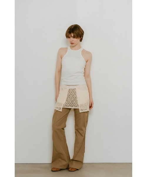 パンツ knuth marf クヌースマーフ Knuth Marf slit deformed pant （ブラック