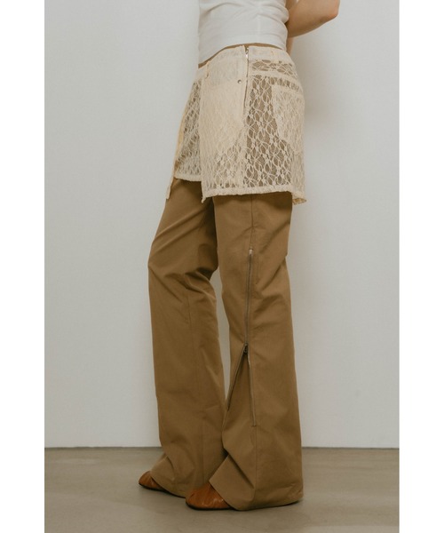 パンツ knuth marf クヌースマーフ Knuth Marf slit deformed pant （ブラック