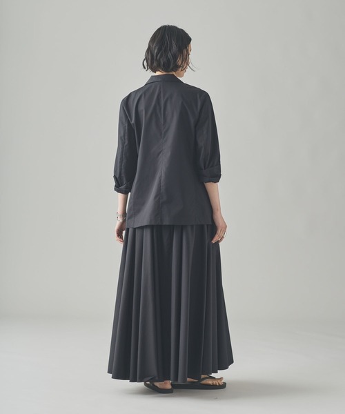 Curensology（カレンソロジー）の「Curensology(カレンソロジー)/コットンシャツジャケット（テーラードジャケット・レディース・カーキ/ブラック・FREE）」の6枚目の写真