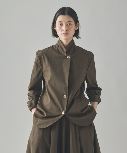 Curensology（カレンソロジー）の「Curensology(カレンソロジー)/コットンシャツジャケット（テーラードジャケット・レディース・カーキ/ブラック・FREE）」の11枚目の写真