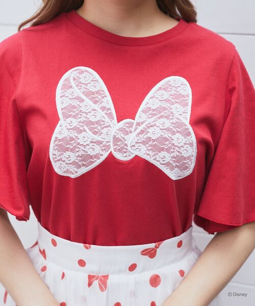 ミニー / フレアスリーブレースリボンTシャツ（Tシャツ