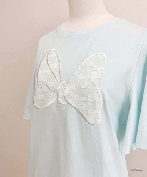 Areeam フレアスリーブレースリボンTシャツ 総柄リボン付きスカート セット list7573.jpg