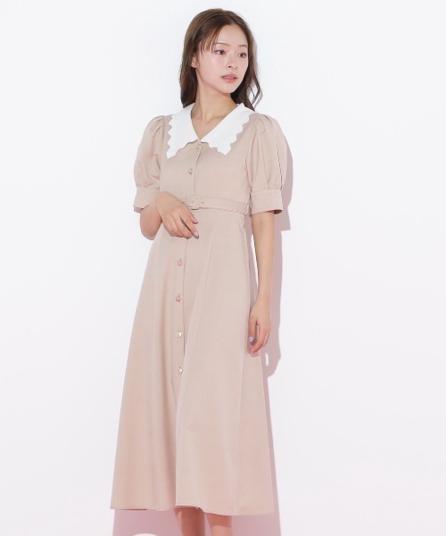 【新品】スカラップカラーワンピース ◇スカラップカラーワンピース（ワンピース）｜JILL by JILL
