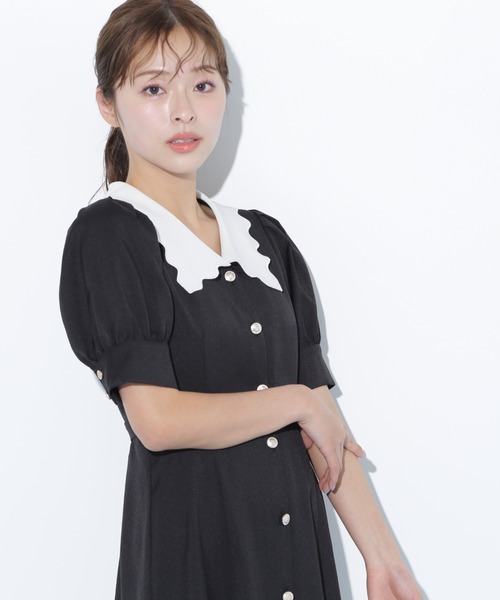 ◇スカラップカラーワンピース（ワンピース）｜JILL by JILL