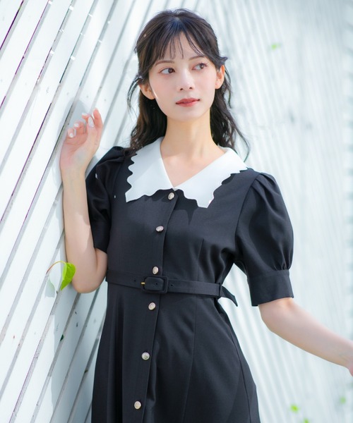 【新品】スカラップカラーワンピース ◇スカラップカラーワンピース（ワンピース）｜JILL by JILL