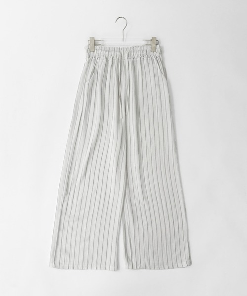 on:nue（オンニュ）の「【on:nue】[着用動画あり！/3色展開] リネンストライプワイドパンツ（その他パンツ・レディース・ブラック/ベージュ/ホワイト・FREE）」の14枚目の写真