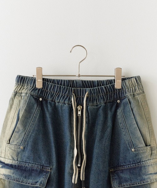 Theater code（シアターコード）の「Faded cut-off half denim/色落ち加工カットオフハーフデニム（デニムパンツ・メンズ・ブルー・L/M）」の3枚目の写真