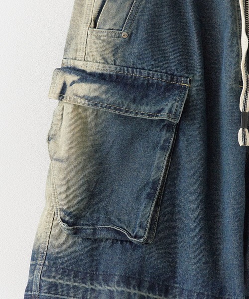 Theater code（シアターコード）の「Faded cut-off half denim/色落ち加工カットオフハーフデニム（デニムパンツ・メンズ・ブルー・L/M）」の7枚目の写真