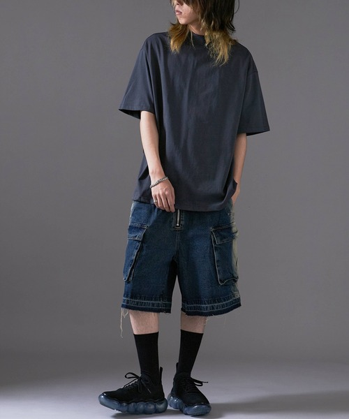 Theater code（シアターコード）の「Faded cut-off half denim/色落ち加工カットオフハーフデニム（デニムパンツ・メンズ・ブルー・L/M）」の14枚目の写真