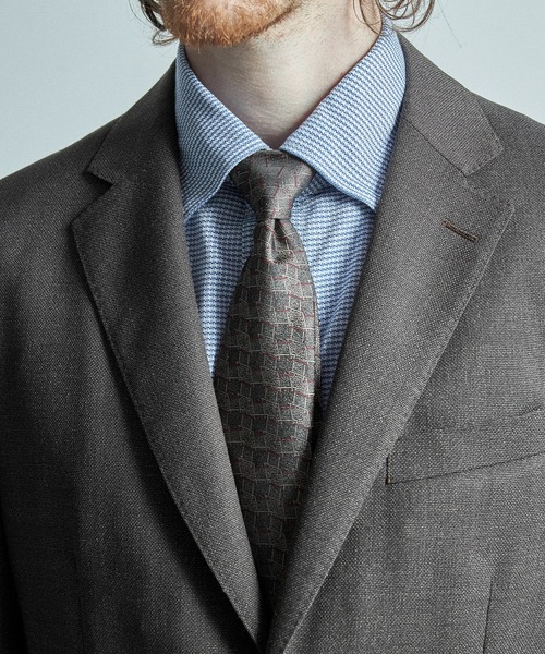 MEN'S BIGI（メンズビギ）の「【TIE YOUR TIE/タイユアタイ】モダンジオメトリック柄ネクタイ（ネクタイ・メンズ・ブラック/ボルドー・FREE）」の8枚目の写真