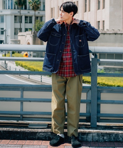 KRIFF MAYER（クリフメイヤー）の「裏フリースカバーオールJK（カバーオール・メンズ・チャコール/ライトブルー/ナチュラル/ダークブルー・MEDIUM/X-LARGE/LARGE）」の19枚目の写真