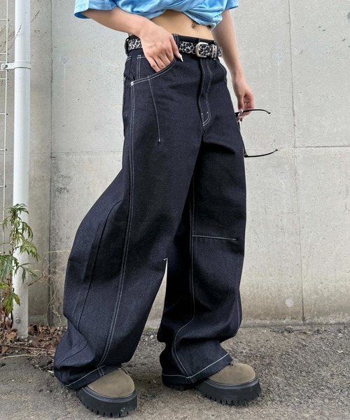 sedacle（セダクル）の「リジットカーブデニム（デニムパンツ・レディース・ブラック/インディゴブルー・MEDIUM/LARGE/SMALL）」の17枚目の写真