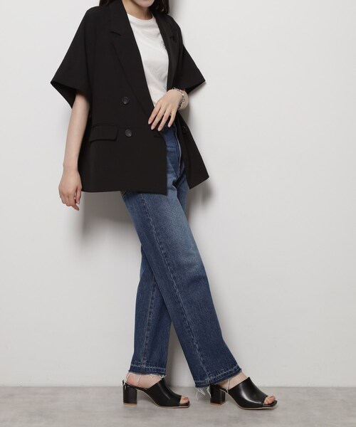 ESPERANZA（エスペランサ）の「スクエアトゥブロックヒールミュール（サンダル・レディース・アイボリー/ブラック/ゴールド系・S/M/L/LL）」の9枚目の写真