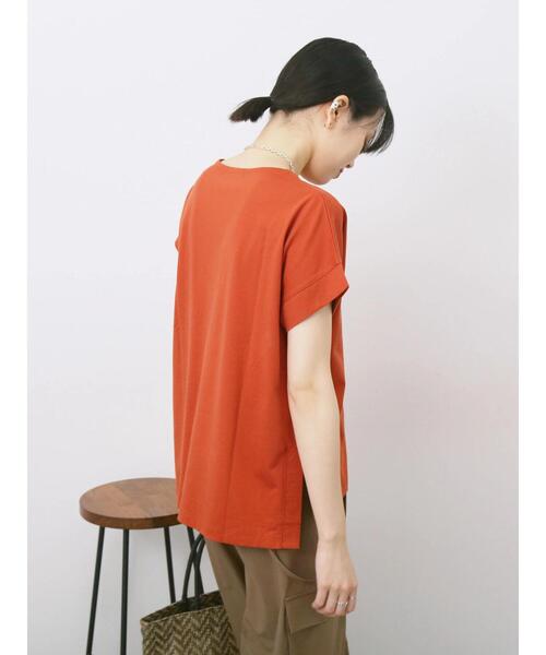 Samansa Mos2 blue(サマンサモスモスブルー)の「ロゴ刺繍フレンチスリーブTシャツ(Tシャツ/カットソー・レディース・ブルー/オフホワイト/ブラウン/オレンジ/ブラック・F)」の20枚目の写真