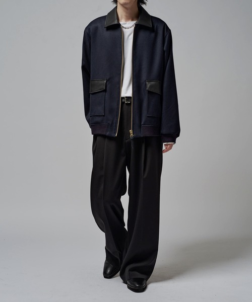 【美品】【完売品】lui's ルイス ジャガード ジップ ブルゾン ジャケット Lui's（ルイス）の「ブラックジャガードZIPブルゾン (セットアップ対応