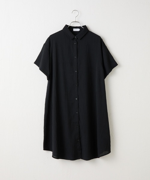 COLONY 2139（コロニートゥーワンスリーナイン）の「バンプストライプシャツワンピース（シャツワンピース・レディース・ブラック/オフホワイト/ブルー・FREE）」の18枚目の写真