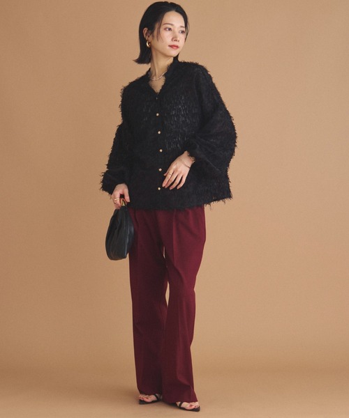 Doux archives（ドゥアルシーヴ）の「イージーフレアーパンツ（その他パンツ・レディース・ワイン/グレイッシュベージュ/チャコールグレー・38/36）」の22枚目の写真