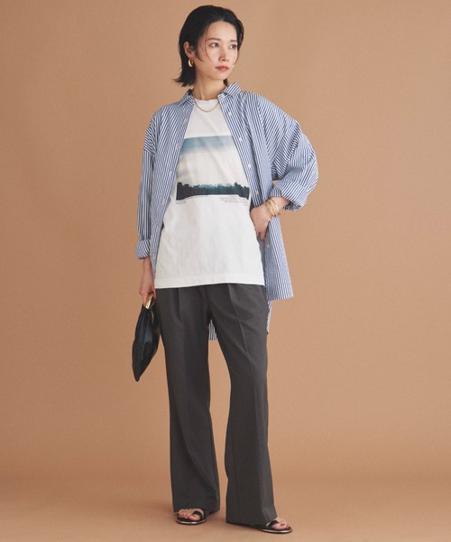 Doux archives（ドゥアルシーヴ）の「イージーフレアーパンツ（その他パンツ・レディース・ワイン/グレイッシュベージュ/チャコールグレー・38/36）」の15枚目の写真