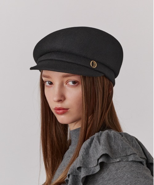 Chapeau d' O（シャポードオー）の「Chapeau d' O  Side Tuck Wo Felt Cas / シャポードオー（キャスケット・レディース・ブラック/グレー・M/57.5cm）」の4枚目の写真