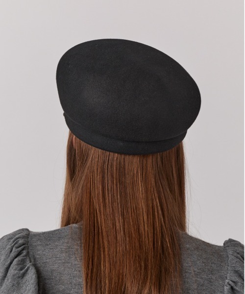 Chapeau d' O（シャポードオー）の「Chapeau d' O  Side Tuck Wo Felt Cas / シャポードオー（キャスケット・レディース・ブラック/グレー・M/57.5cm）」の6枚目の写真