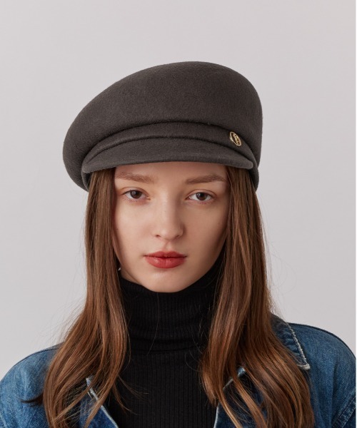 Chapeau d' O（シャポードオー）の「Chapeau d' O  Side Tuck Wo Felt Cas / シャポードオー（キャスケット・レディース・ブラック/グレー・M/57.5cm）」の10枚目の写真