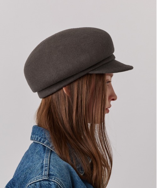 Chapeau d' O（シャポードオー）の「Chapeau d' O  Side Tuck Wo Felt Cas / シャポードオー（キャスケット・レディース・ブラック/グレー・M/57.5cm）」の13枚目の写真