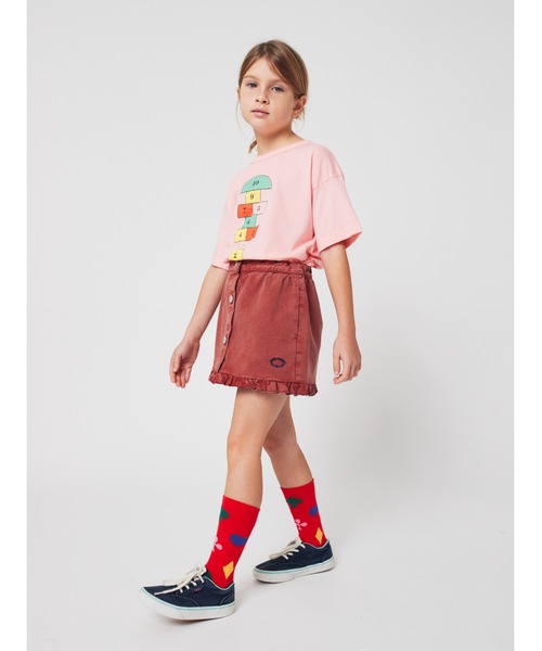 BOBO CHOSES（ボボショーズ）の「Tic Tac Toe ruffled skirt（スカート・キッズ・ブラウン・4-5YEAR/6-7YEAR/8-9y/2-3YEAR/10-11y/12-13y）」の4枚目の写真