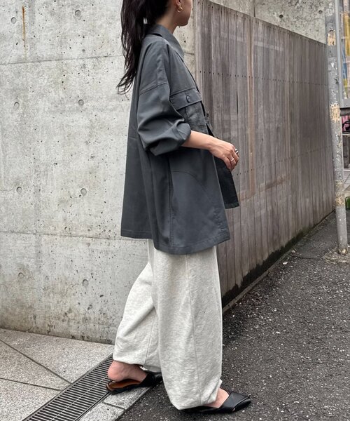 CIAOPANIC TYPY(チャオパニックティピー)の「さらっとテンセルオーバーシャツ(シャツ/ブラウス・レディース・チャコールグレー/カーキ/ベージュ・ONE SIZE)」の7枚目の写真