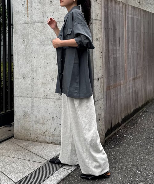 CIAOPANIC TYPY(チャオパニックティピー)の「さらっとテンセルオーバーシャツ(シャツ/ブラウス・レディース・チャコールグレー/カーキ/ベージュ・ONE SIZE)」の8枚目の写真