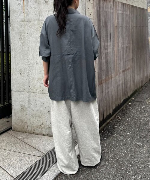 CIAOPANIC TYPY(チャオパニックティピー)の「さらっとテンセルオーバーシャツ(シャツ/ブラウス・レディース・チャコールグレー/カーキ/ベージュ・ONE SIZE)」の9枚目の写真