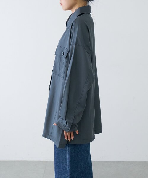 CIAOPANIC TYPY(チャオパニックティピー)の「さらっとテンセルオーバーシャツ(シャツ/ブラウス・レディース・チャコールグレー/カーキ/ベージュ・ONE SIZE)」の11枚目の写真