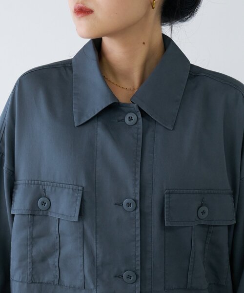 CIAOPANIC TYPY(チャオパニックティピー)の「さらっとテンセルオーバーシャツ(シャツ/ブラウス・レディース・チャコールグレー/カーキ/ベージュ・ONE SIZE)」の13枚目の写真