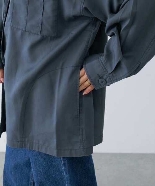 CIAOPANIC TYPY(チャオパニックティピー)の「さらっとテンセルオーバーシャツ(シャツ/ブラウス・レディース・チャコールグレー/カーキ/ベージュ・ONE SIZE)」の16枚目の写真