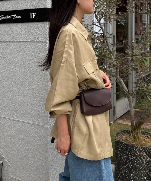 CIAOPANIC TYPY(チャオパニックティピー)の「さらっとテンセルオーバーシャツ(シャツ/ブラウス・レディース・チャコールグレー/カーキ/ベージュ・ONE SIZE)」の21枚目の写真