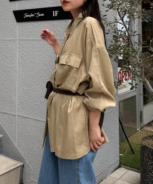 CIAOPANIC TYPY(チャオパニックティピー)の「さらっとテンセルオーバーシャツ(シャツ/ブラウス・レディース・チャコールグレー/カーキ/ベージュ・ONE SIZE)」の22枚目の写真