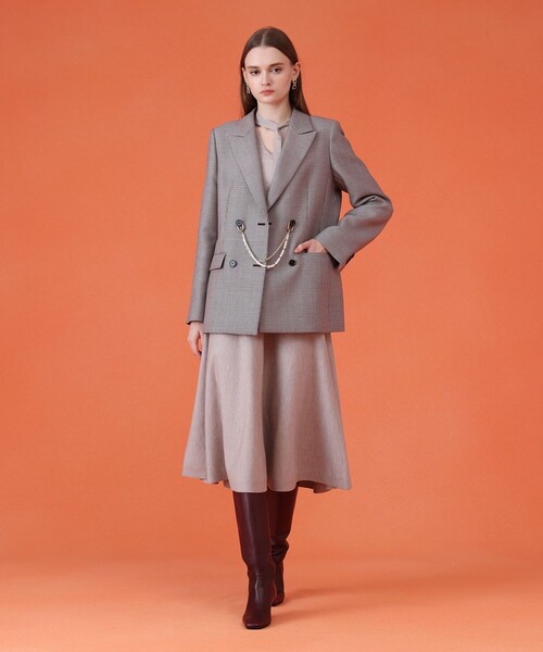 ANAYI(アナイ)の「ダブルクロスピークドジャケット(テーラードジャケット・レディース・レッド系その他/キャメル・38/36/34)」の14枚目の写真