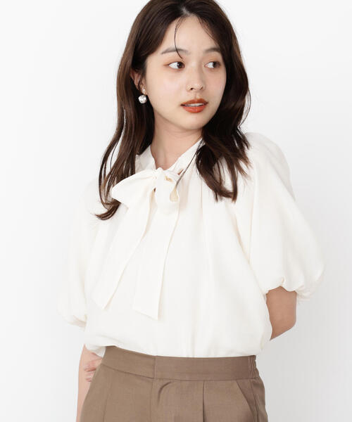 PROPORTION BODY DRESSING（プロポーションボディドレッシング）の「バルーンスリーブリボンブラウス / 1215210803（シャツ/ブラウス・レディース・ブルー/ブラウン/ホワイト系その他・FREE）」の5枚目の写真