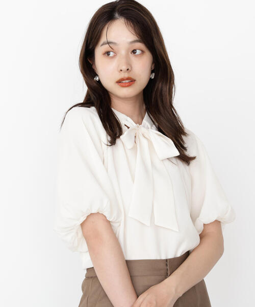 PROPORTION BODY DRESSING（プロポーションボディドレッシング）の「バルーンスリーブリボンブラウス / 1215210803（シャツ/ブラウス・レディース・ブルー/ブラウン/ホワイト系その他・FREE）」の9枚目の写真