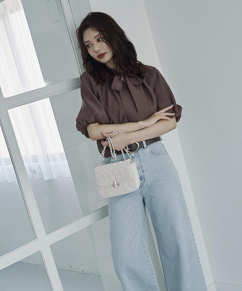 PROPORTION BODY DRESSING（プロポーションボディドレッシング）の「バルーンスリーブリボンブラウス / 1215210803（シャツ/ブラウス・レディース・ブルー/ブラウン/ホワイト系その他・FREE）」の13枚目の写真