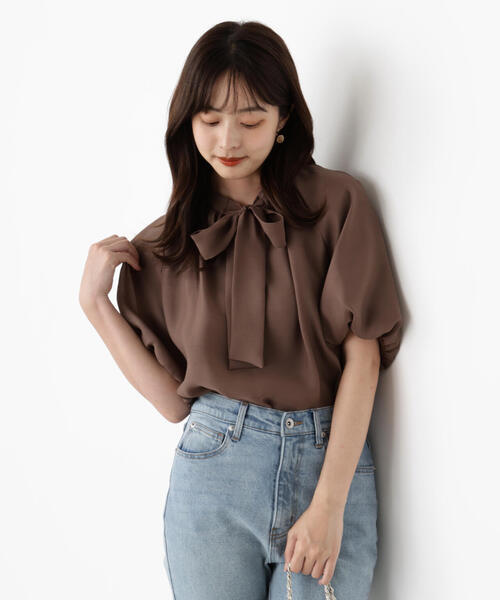 PROPORTION BODY DRESSING（プロポーションボディドレッシング）の「バルーンスリーブリボンブラウス / 1215210803（シャツ/ブラウス・レディース・ブルー/ブラウン/ホワイト系その他・FREE）」の19枚目の写真