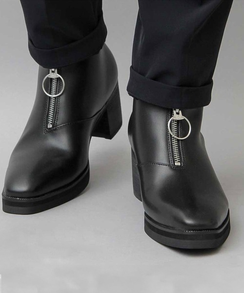 BACKYARD FAMILY（バックヤードファミリー）の「glabella Front Zip Heel Boots（ブーツ・メンズ・ブラック・25cm/26cm/27cm）」の5枚目の写真